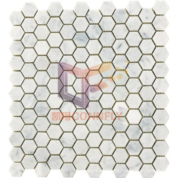 Carrara White Marble Hexagon Mosaic Tile for Decorate (CFS1101)